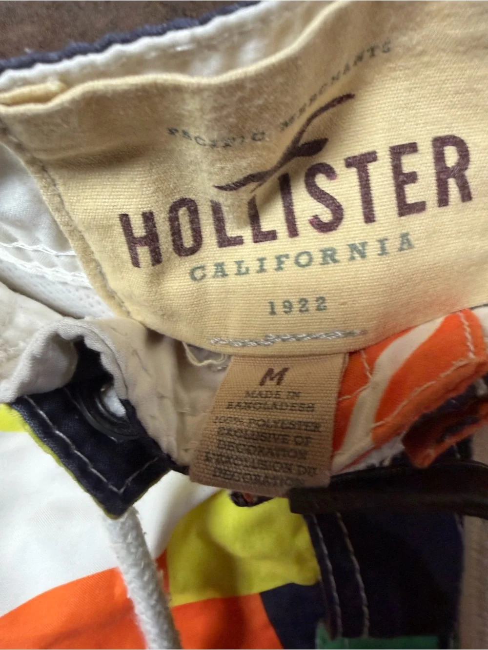 Hollister Floral Board Shorts Men’s Medium Orange Hawaiian Swim Trunks Surf